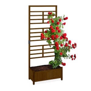 Fioriera Rialzata Con Traliccio 145 Cm – Autoirrigante, Per Pomodori E Rampicanti, In Plastica Resistente