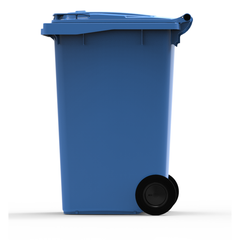 ESE France Conteneur Poubelle à déchets 2 roues - 240L - Robuste et Économique - 100% Recyclé - Bleu - Fabriqué en France - 4