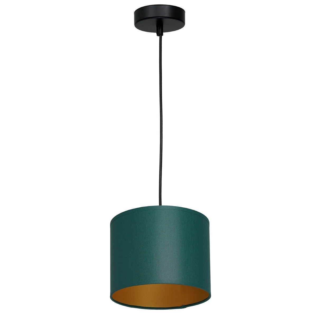 Lampa wisząca Arden zielono-czarny matowy-złota 1xE27x15W wym: 110 x 18 x 18 cm tkanina Luminex
