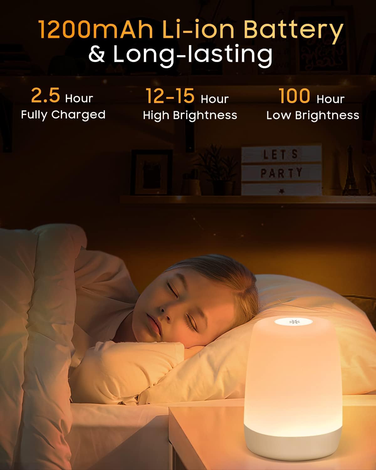 Veilleuse Bébé Enfant Adulte, Lampe de Chevet Tactile Dimmable | Leroy ...