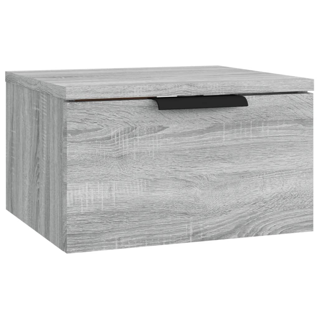 Pack de 2 Mesitas de noche de pared，Mesitas de noche flotantes，Mesilla de noche color gris Sonoma 34x30x20 cm CFW47535 - 3