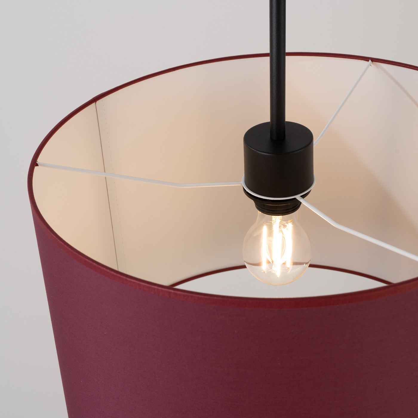 Lampa sufitowa z abażurem NEVIA burgondowo-czarna 1xE27x40W tkanina wym:137x40x40cm IP20 Sollux Lighting - 5