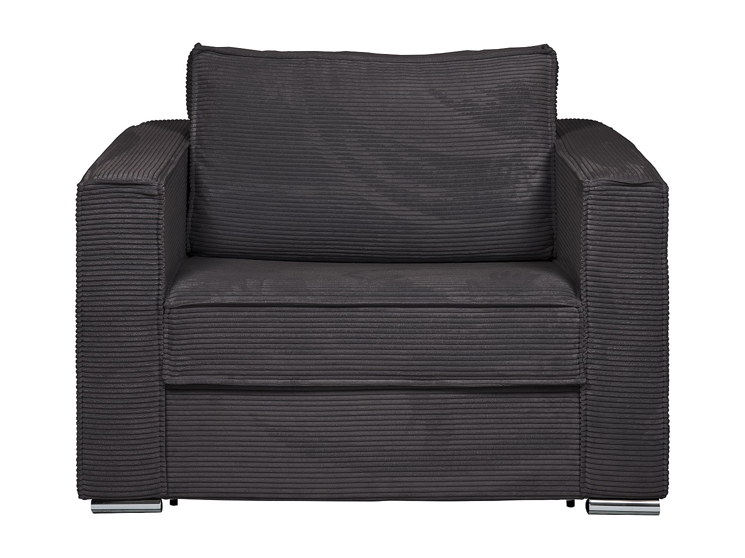 Fotel rozkładany typu express z antracytowego sztruksu - Miejsce do spania 70 cm - Materac 14 cm - LORETO