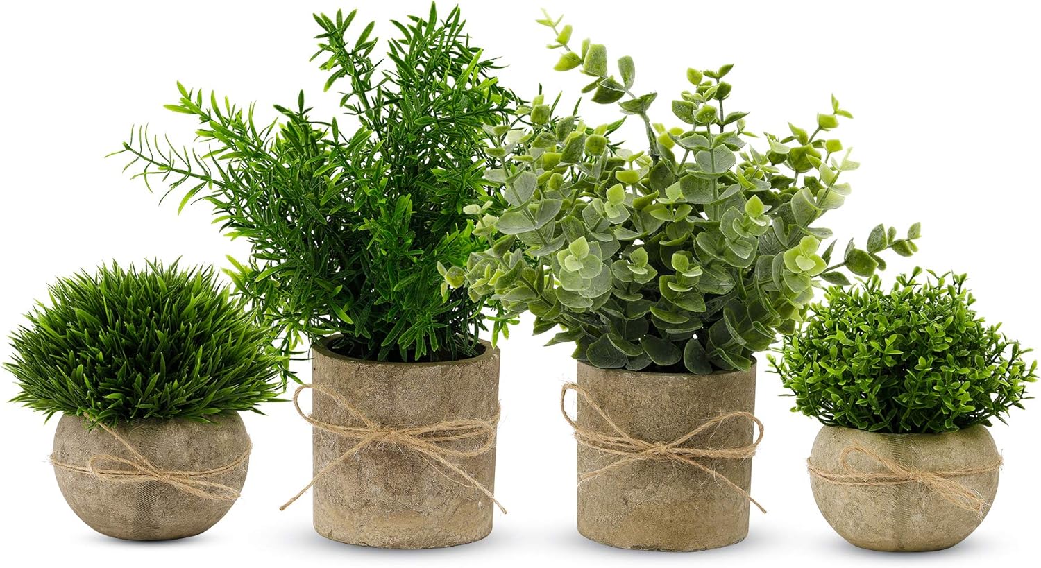 4 Pièces Plantes Artificielles Miniatures En Pot - Fausses Herbes En Plastique Pour Décoration Maison, Bureau, Mariage, Table - 8