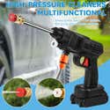 Nettoyeur Haute Pression Sans Fil JEMORA - Pistolet Sur Batterie Avec 2 Batteries Puissantes Et Buse 6-en-1 Pour Voiture, Jardin, Terrasse (Bleu)