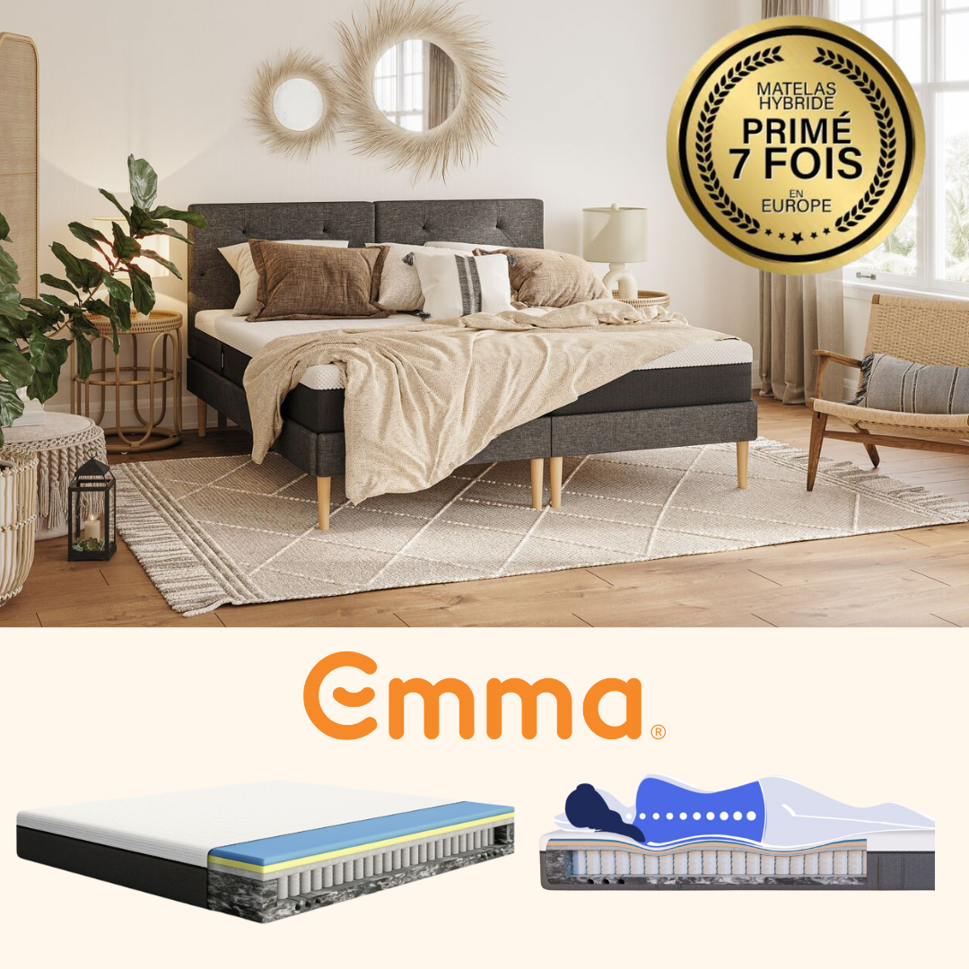 EMMA | Pack Matelas Hybride 160x200 cm + Oreillers | MEILLEUR CHOIX Emma | Mémoire de forme+Ressorts | Dos Apaisé | Confort Optimal - 2