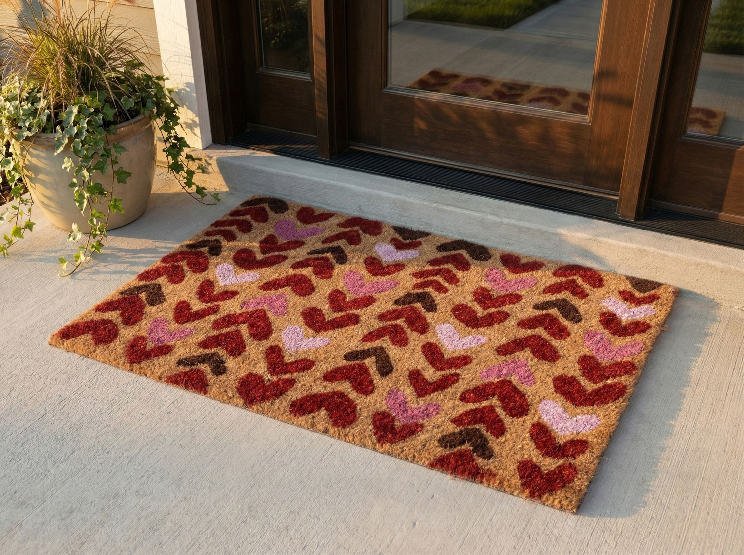 Covor intrare TIMOLAN Natural 40 x 60 cm Inimă Fibră de nucă de cocos
