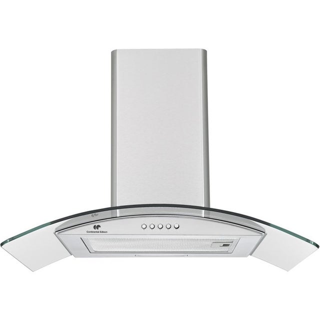 Hotte décorative Continental Edison CEH60GS2 60 cm Inox Verre 3 vitesses 285 m3h éclairage LED