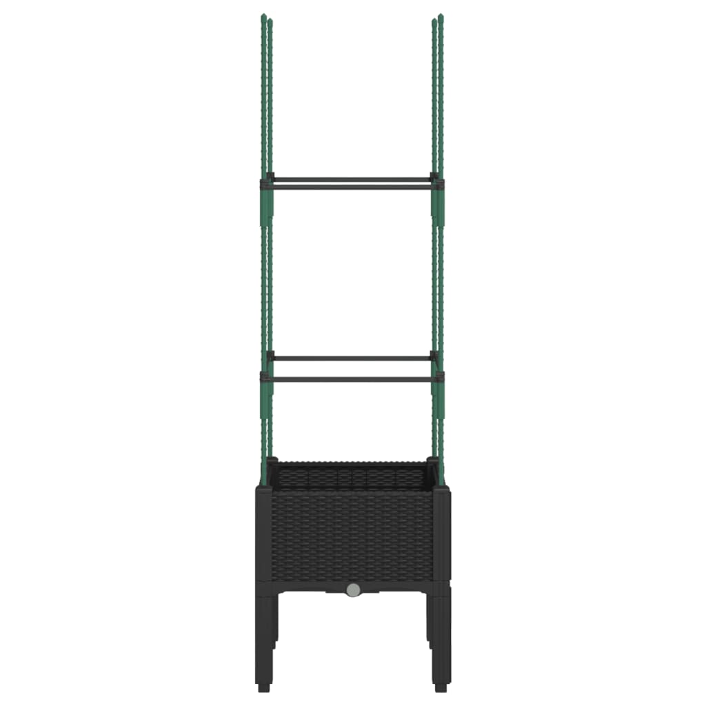 Maison Exclusive - Vaso/floreira de jardim c/ treliça 40x40x142,5 cm PP preto - 4