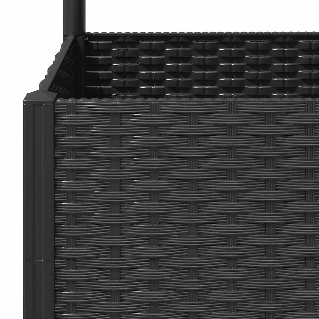 vidaXL Jardinière de jardin avec treillis Noir 120 x 40 x 136 cm PP - 8