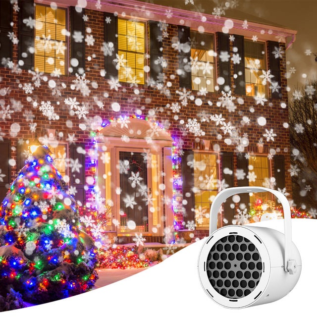 Projecteur De Neige Extérieur 600 Lumens - Effet Flocons Animés, IP65 - Décoration Fêtes Noël, Mariage, événements Hiver