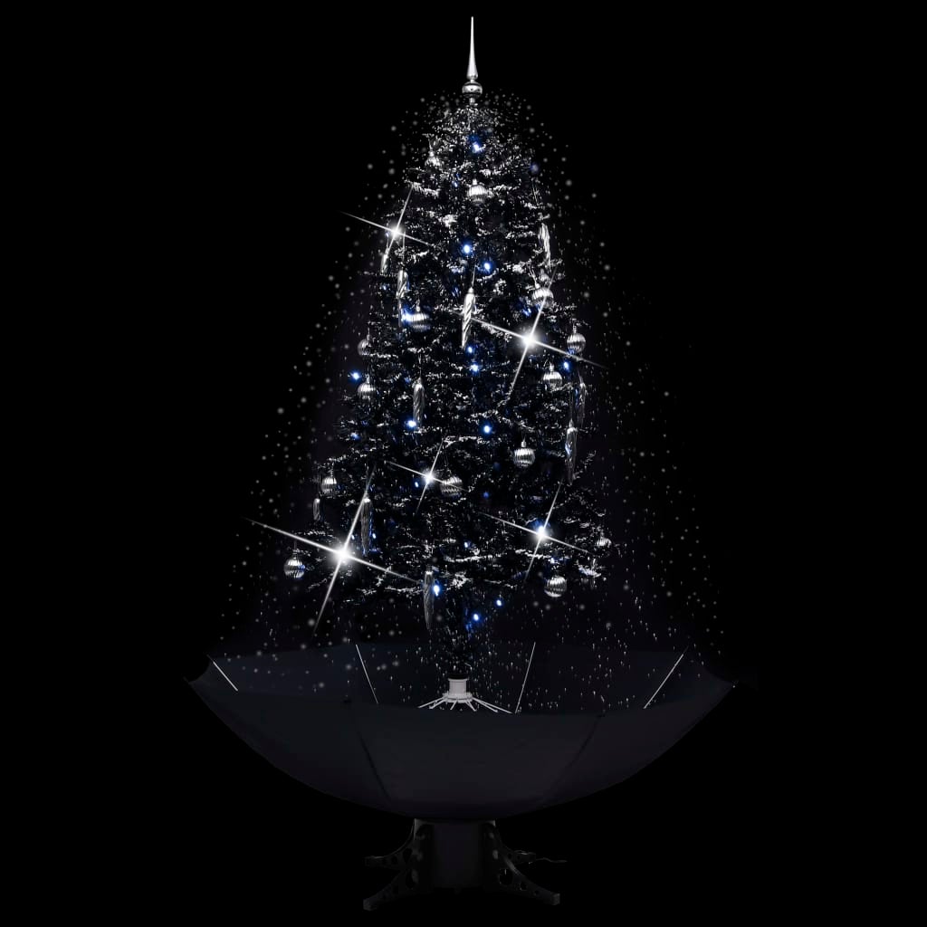Árvore de natal com neve e base de guarda-chuva em PVC preto 190 cm - COMFORTXL - 3