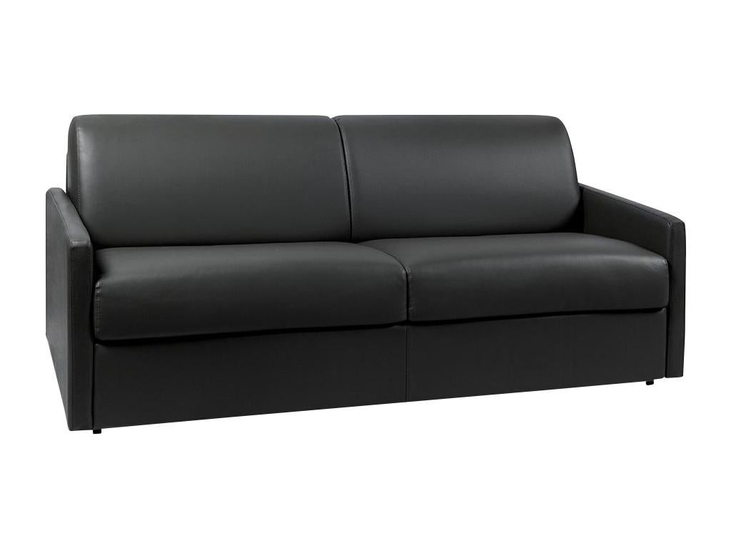 Canapé 4 places convertible express en simili noir - Couchage 160 cm