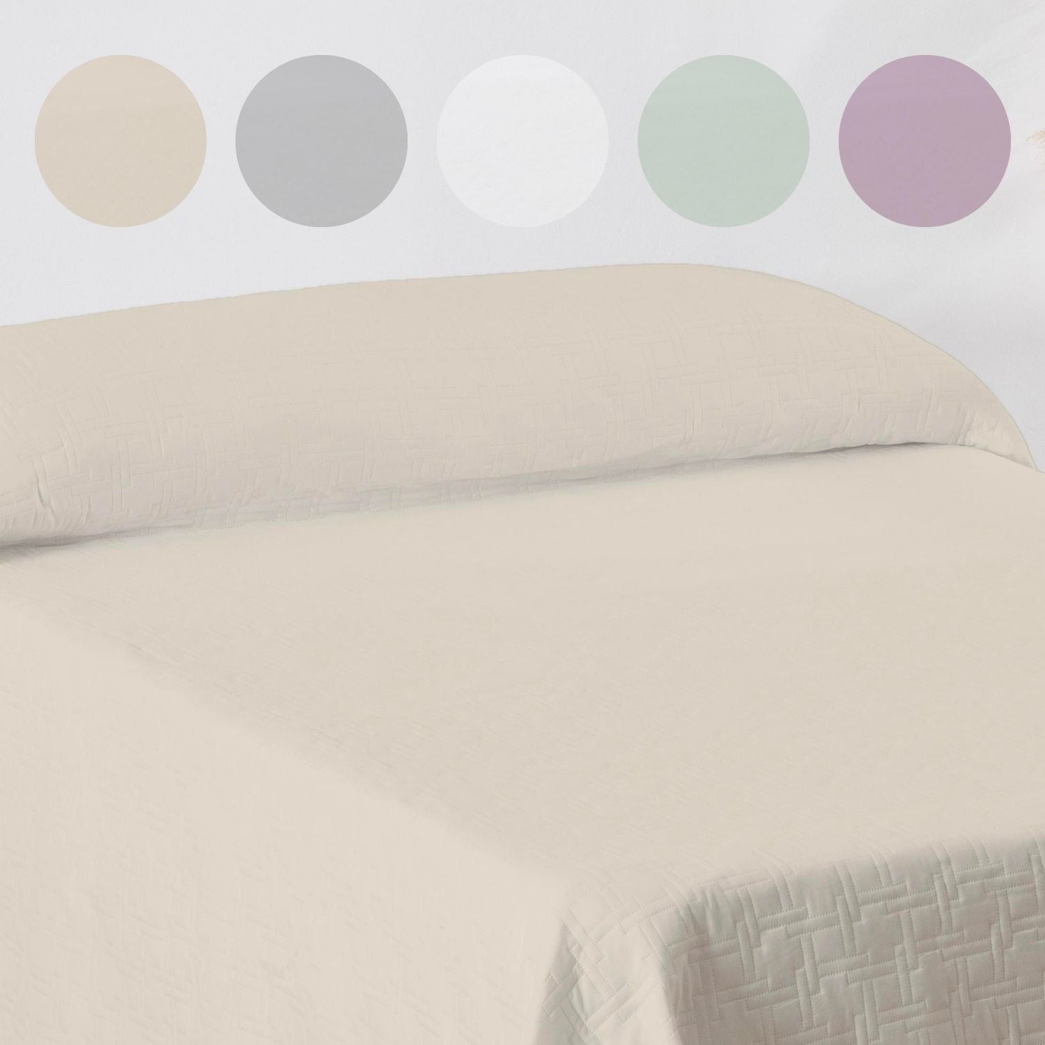 Colcha Primavera Verano Reversible Toscana Beige cama 150cm - 5