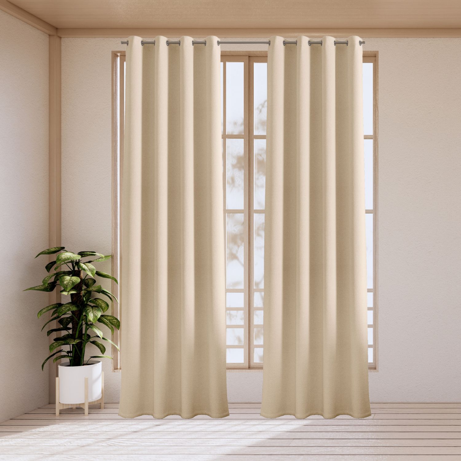 Pack 2 cortinas confeccionadas loneta visón 140x260cm donegal collections