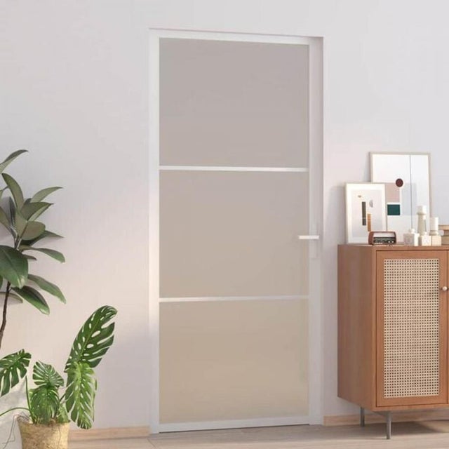 Porta interna 93x201,5 cm em vidro temperado ESG e alumínio: segurança, robustez e design moderno com três tipos de vidro