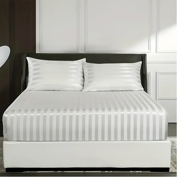 Lenzuolo Con Angoli In Raso Seta – 100% Poliestere Premium, Morbido E Lucido, Adatto A Materassi Fino A 30 Cm, Colore Nero, 90x200 Cm
