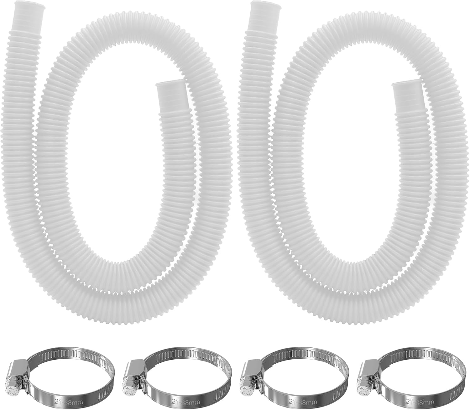 Wąż basenowy 2-częściowy 32 mm, wąż zamienny 150 cm, biały do basenów Intex 300 GPH, 530 GPH i 1000 GPH