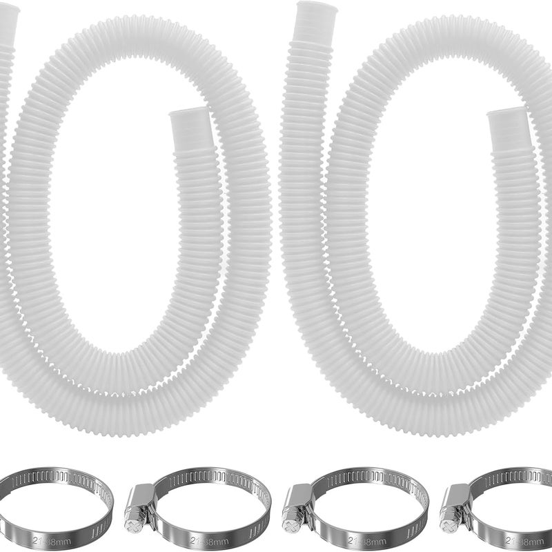 Wąż basenowy 2-częściowy 32 mm, wąż zamienny 150 cm, biały do basenów Intex 300 GPH, 530 GPH i 1000 GPH