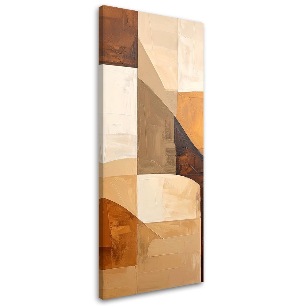 Obraz do salonu sypialni kuchni, Geometryczna kompozycja w odcieniach beżu 50x150
