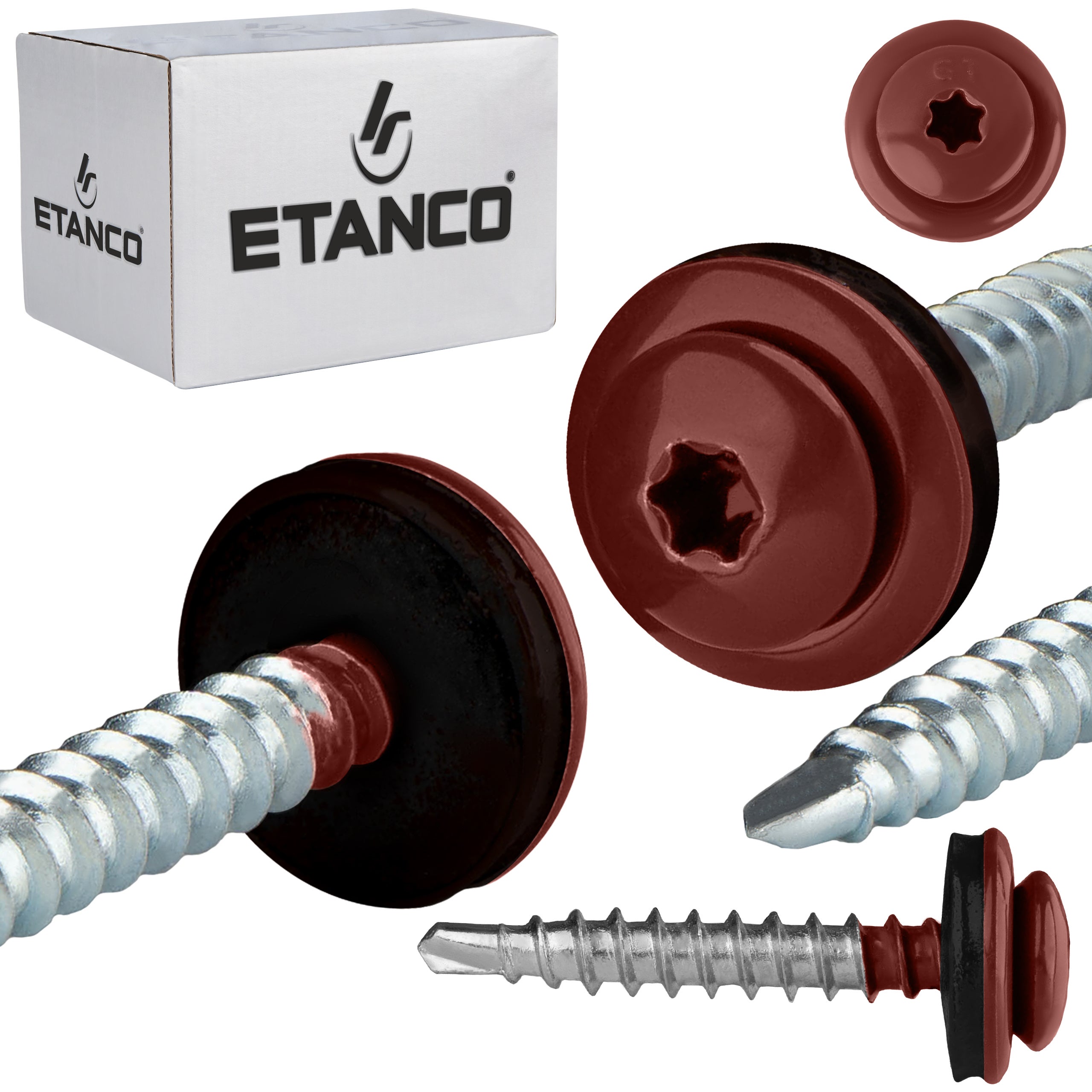 Wkręty farmerskie Etanco GTFP Panhead Lakierowane RAL 3009 4,8x35 mm 250szt