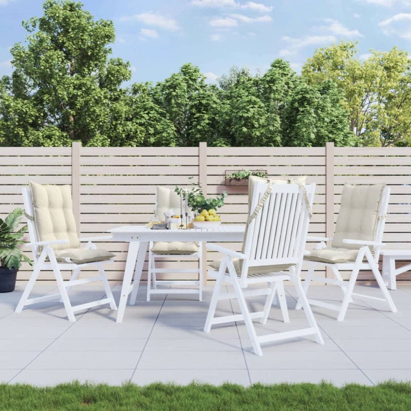 Poduszki na krzesła z wysokim oparciem, 4 szt., kremowe, Oxford vidaXL