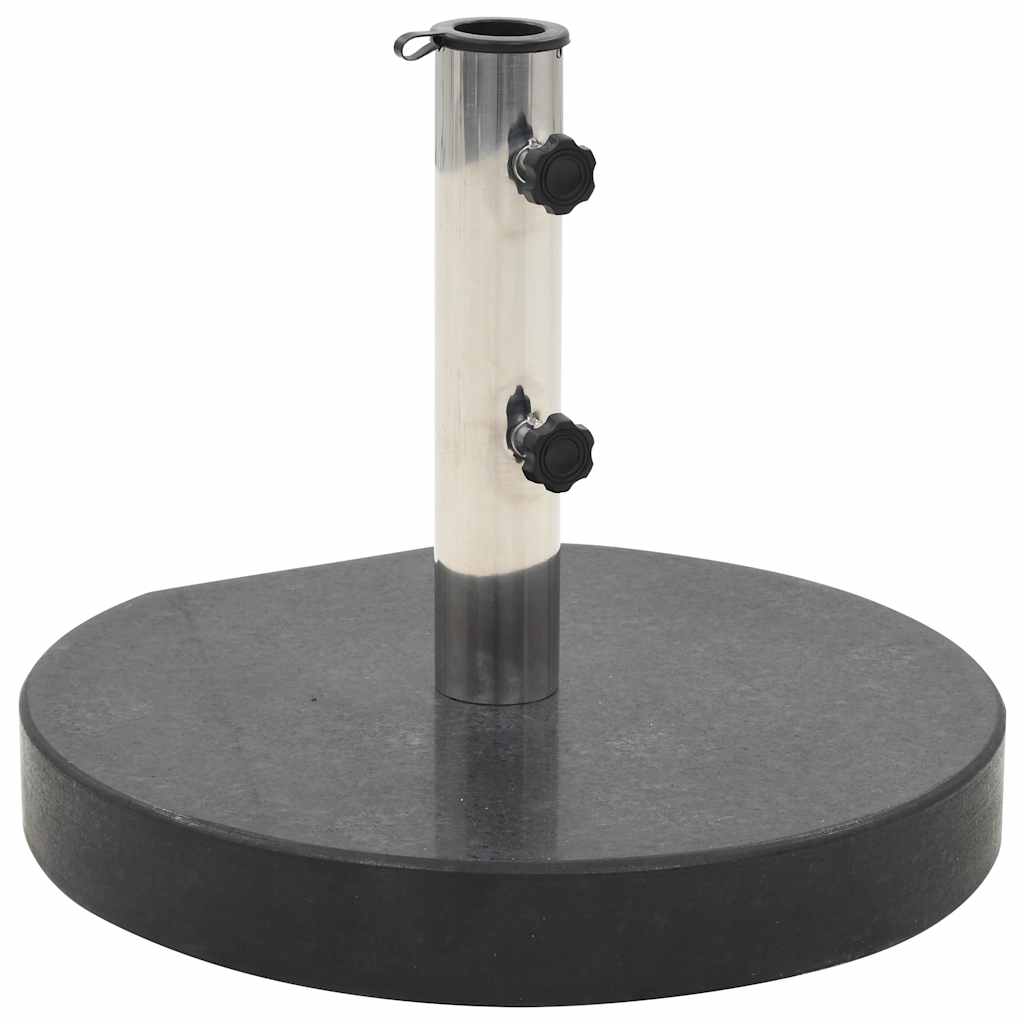 vidaXL Socle de parasol Granite 28,5 kg Rond Noir - 2