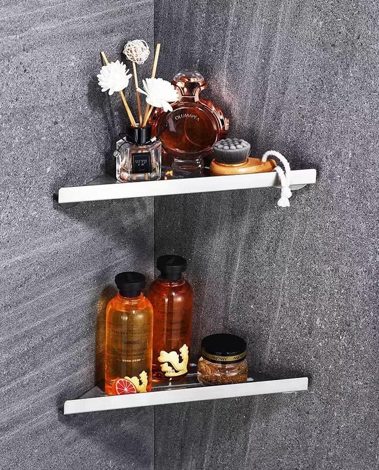 2 étagères d'angle de douche en acier inoxydable, argentées - 4