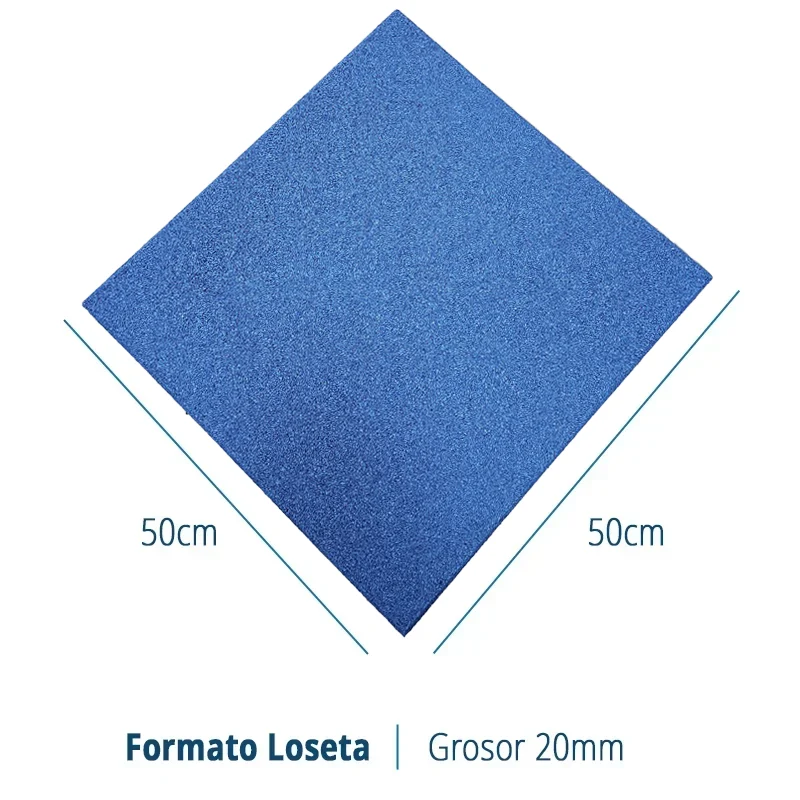 Arquiservi - loseta de caucho azul 50 x 50 cm x 20 mm (pack 20) . alta densidad, uso interior y exterior