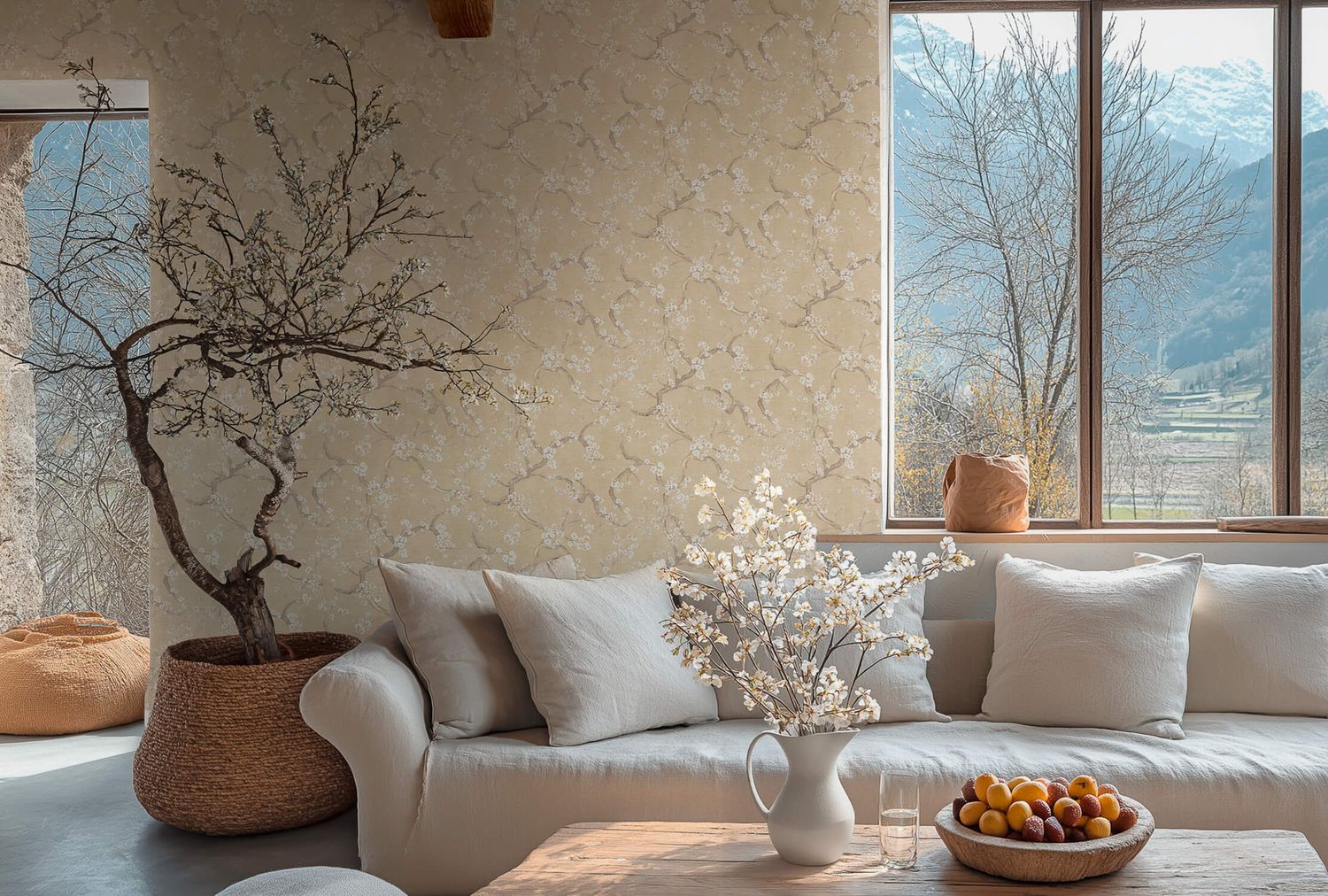Profhome 781992-GU Papel de parede com flores texturizado fosco 5,33 m2 - 6