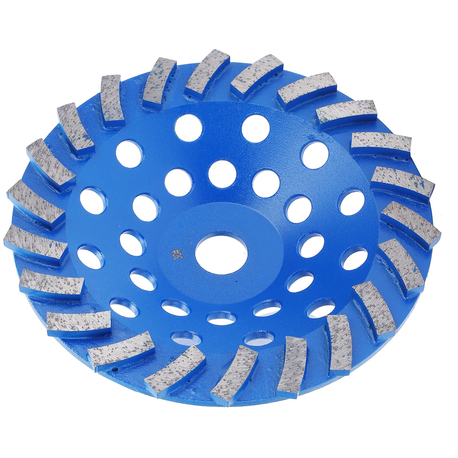 Meule diamantée bleue 24 dents 180 mm 30 mailles pour ponçage du béton, de la pierre, du ciment, applicable aux meuleuses d'angle - 8