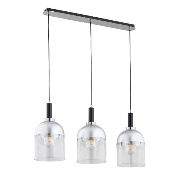 Lampa wisząca Vento czarna-chromowana 3xE27x15W nowoczesna wym: 90 x 75 x 18 cm metal Alfa