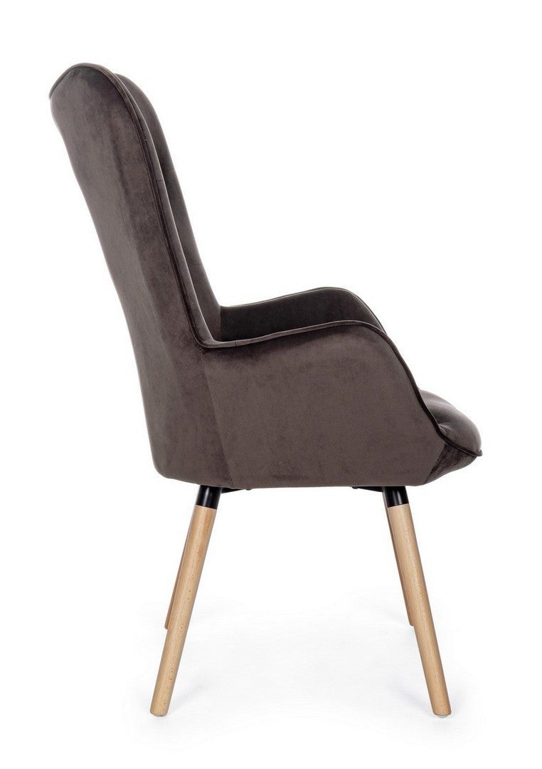 Fauteuil velours velours Juliet vert forêt - 4