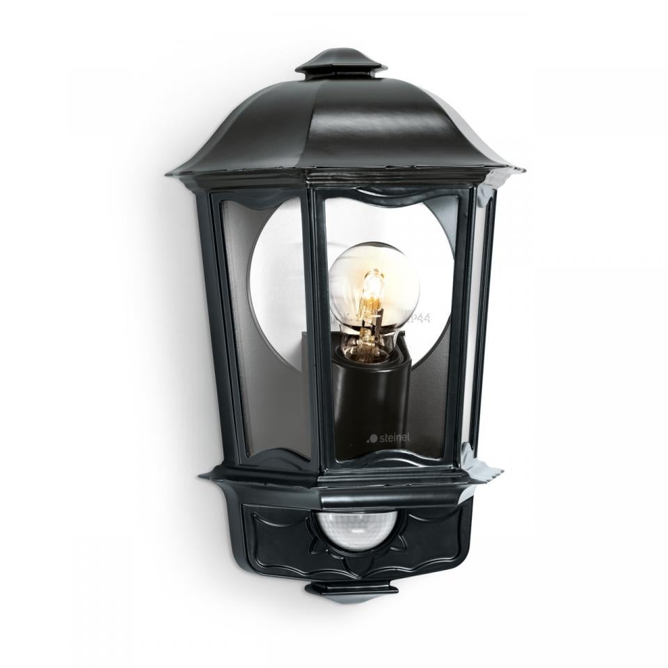 Steinel Lampada per Esterni con Sensore L 190 S, lampada da parete con rilevatore di movimento a 180°, E27, Nero