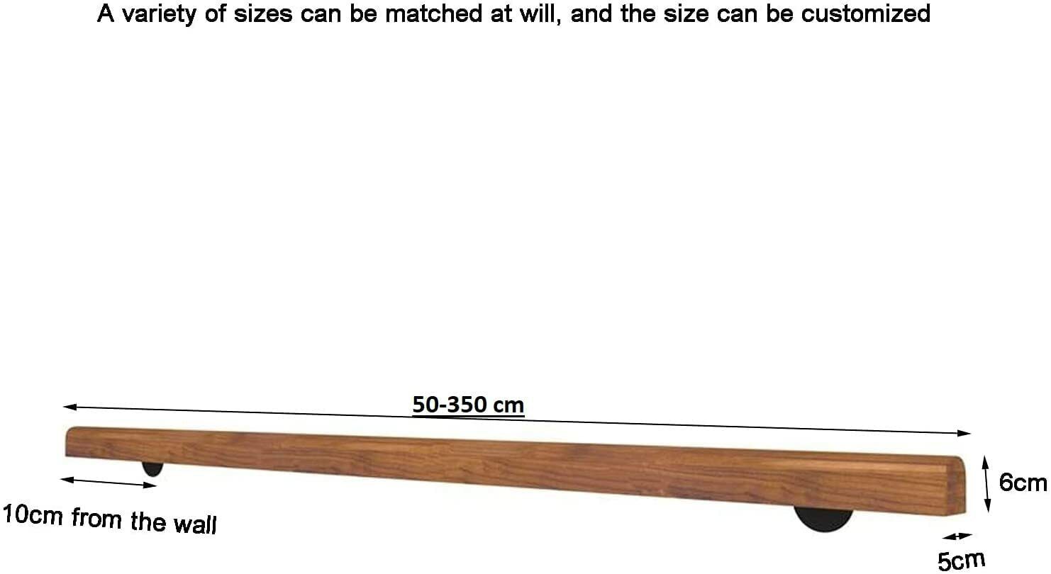 Main courante en bois massif Fenice|bois couleur noyer clair avec supports et kit de montage|longueur 70 cm|pour l'ameublement intérieur - 4
