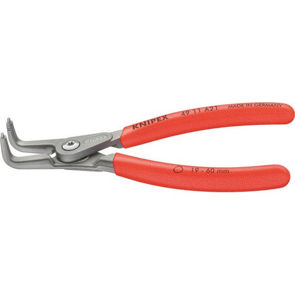 Szczypce do pierścieni Knipex 49 21 A01 kąt 90° czerwony uchwyt