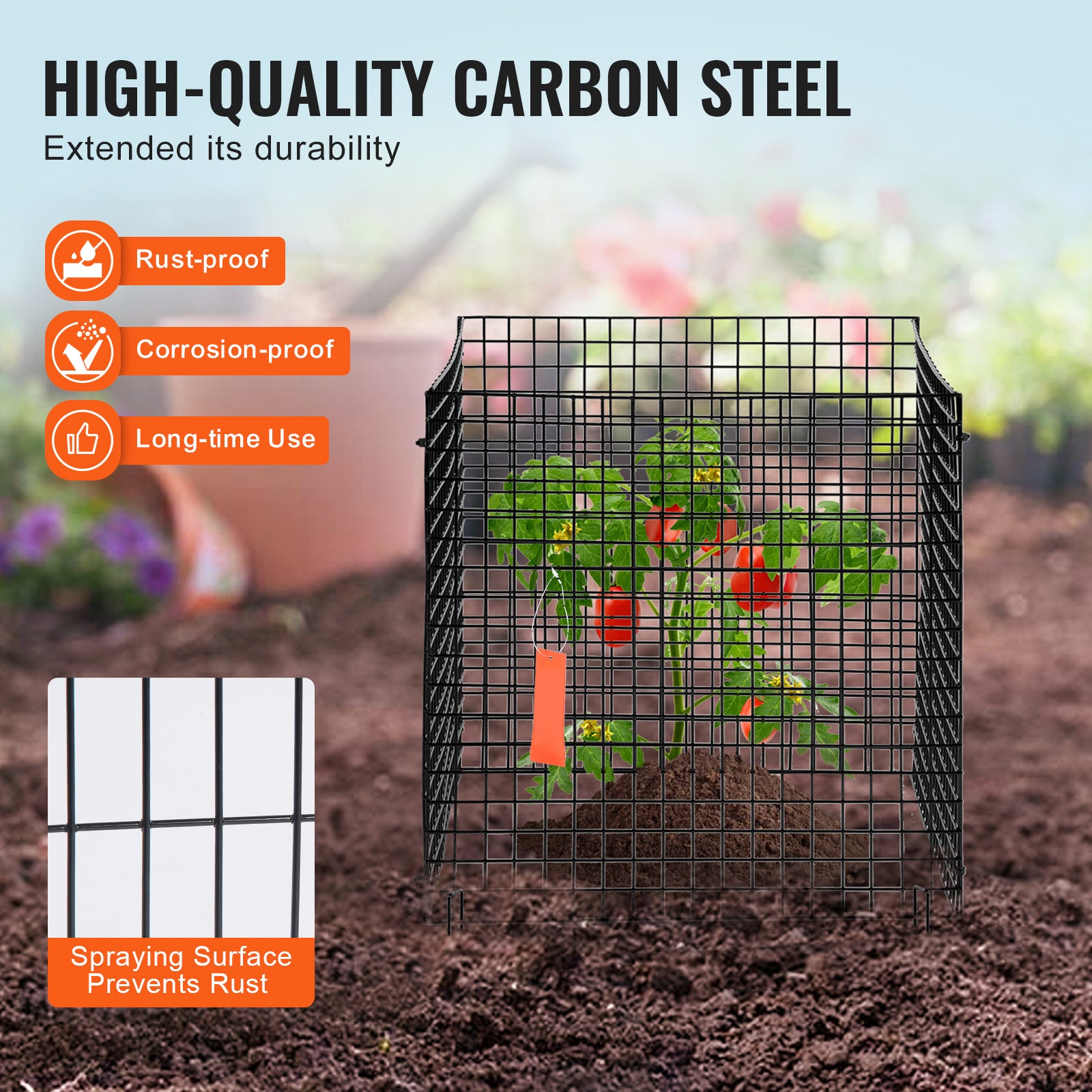 Lot 10 cages grillagées SucceBuy pour plantes 30,5 x 30,5 cm, clôtures extérieures pour plantes pour fleurs, légumes, garde les animaux à l'extérieur - 5