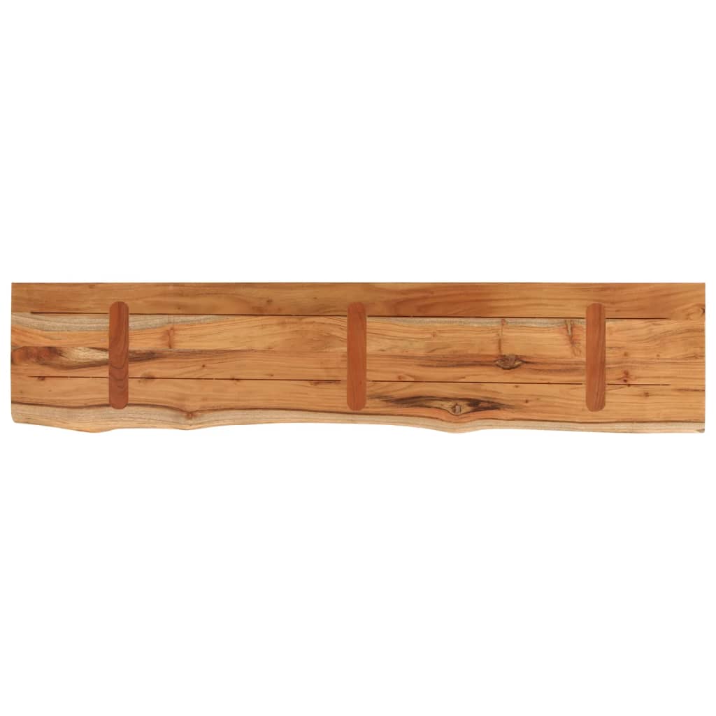Étagère murale | Étagère flottante | Étagères de rangement rectangulaire massif acacia bordure assortie CFW95319 - 5