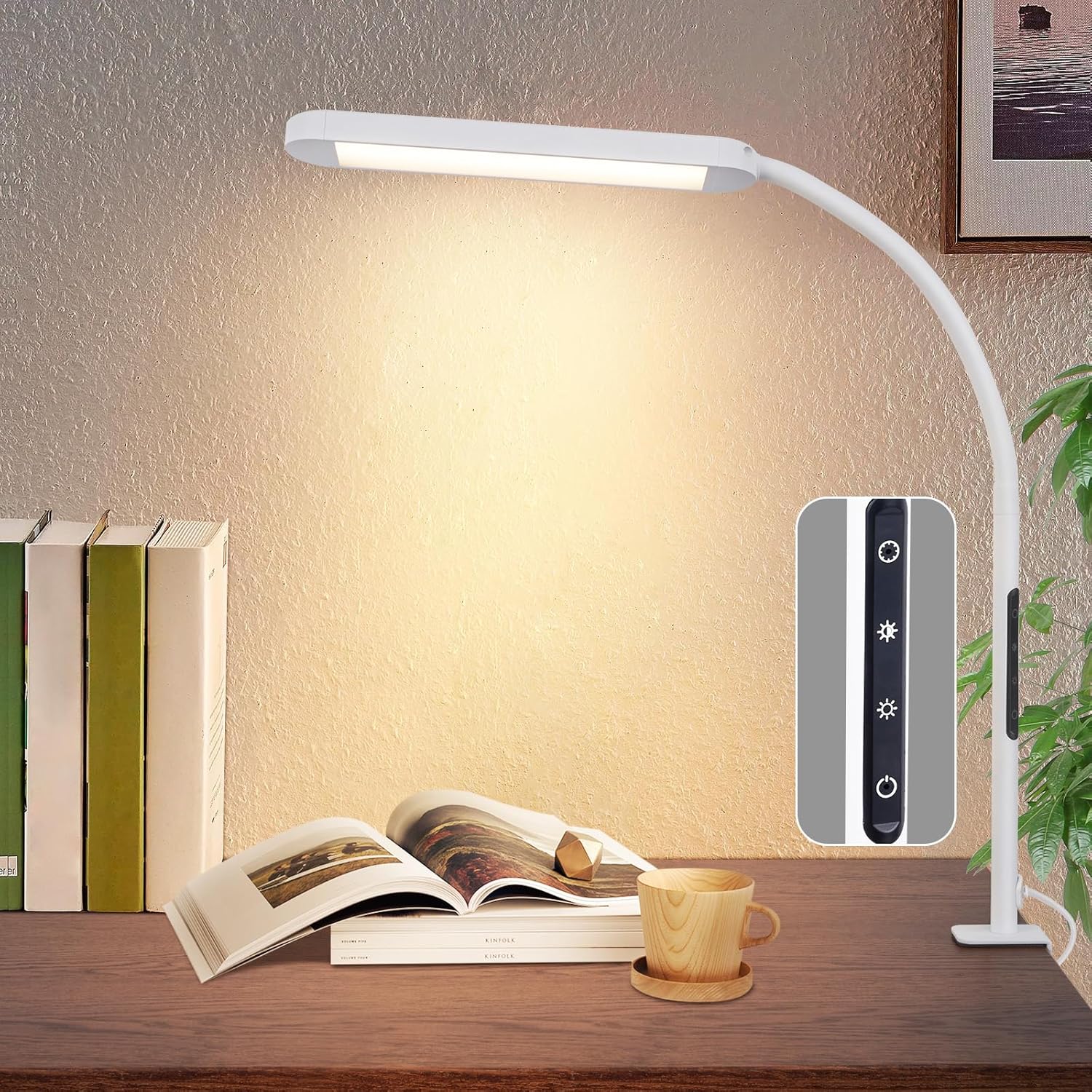 Lampe à Pince Col De Cygne USB - 3 Couleurs, 10 Niveaux De Luminosité, Pour Chevalet, Bureau, Dessin, Piano