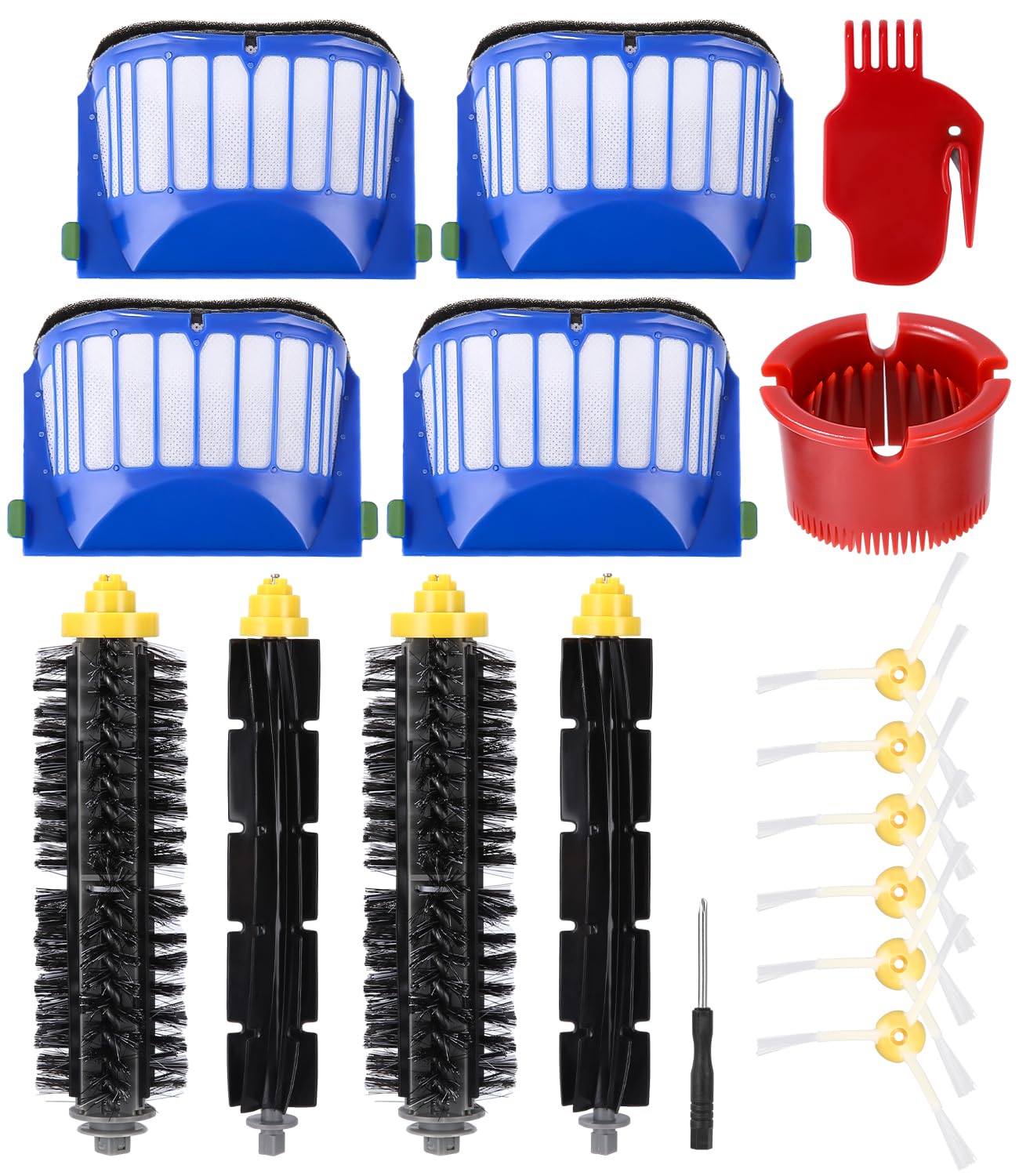 Akcesoria zamienne do iRobot Roomba 600 Serii 605 606 610 615 616 620 621 625 630 631 632 650 651 653 655 660 670 671, zestaw akcesoriów 17 szt.