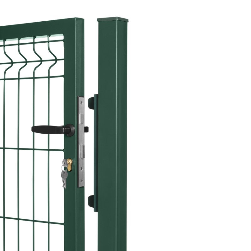 Portillon grillagé en acier galvanisé maille 200 x 50 occultable passage 1m x H 1m30 Vert - 2