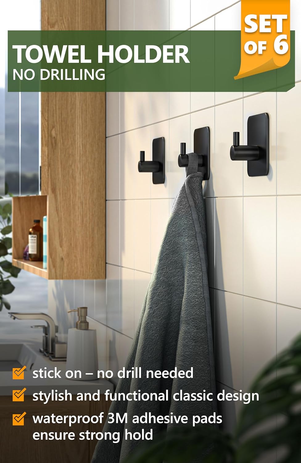 Ganci per porta doccia, 4 pezzi ganci per asciugamani da bagno, porta