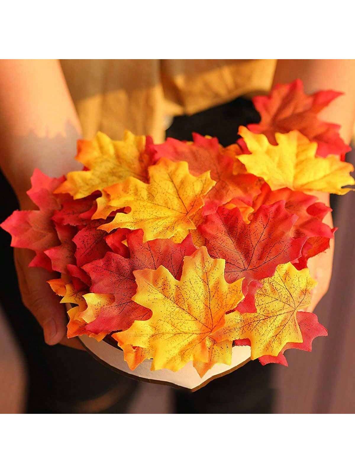 Lights4fun Couronne D’Automne 40 Cm – Feuilles D’Érable Artificielles Réalistes – Décoration Porte D’Entrée & Intérieur