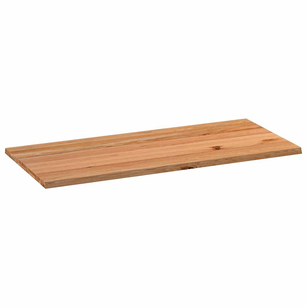 Plateau Table Chêne Massif 100x60x2cm - Bord Vif, Vernis | Pour Rénovation Table Maison Ou Bureau