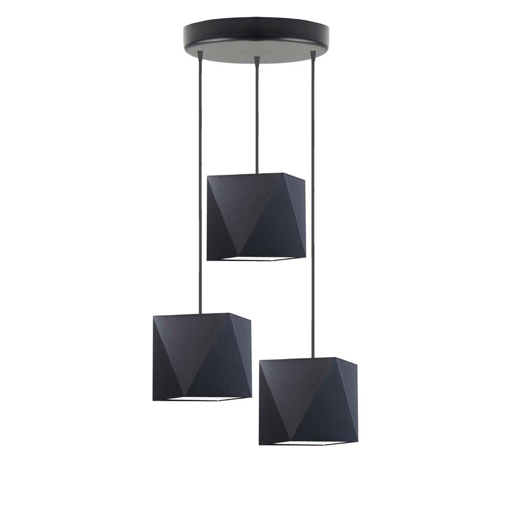 Lampa wisząca zwis żyrandol sufitowa z abażurami diament BURNE Z3