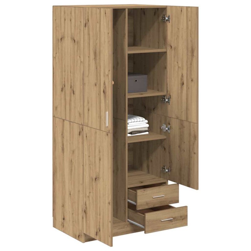 Garde robe chêne artisanal 80x52x180 cm bois d ingénierie - 3