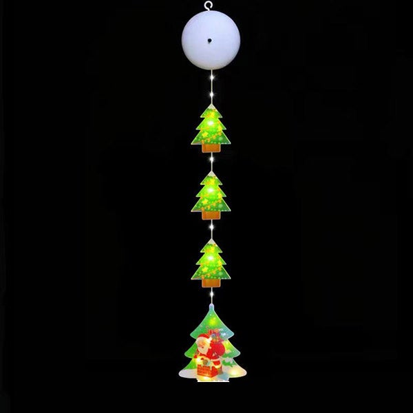 Lampki okienne bożonarodzeniowe 55 cm, girlandy świetlne na choinkę, lampki wiszące na choinkę z przyssawkami