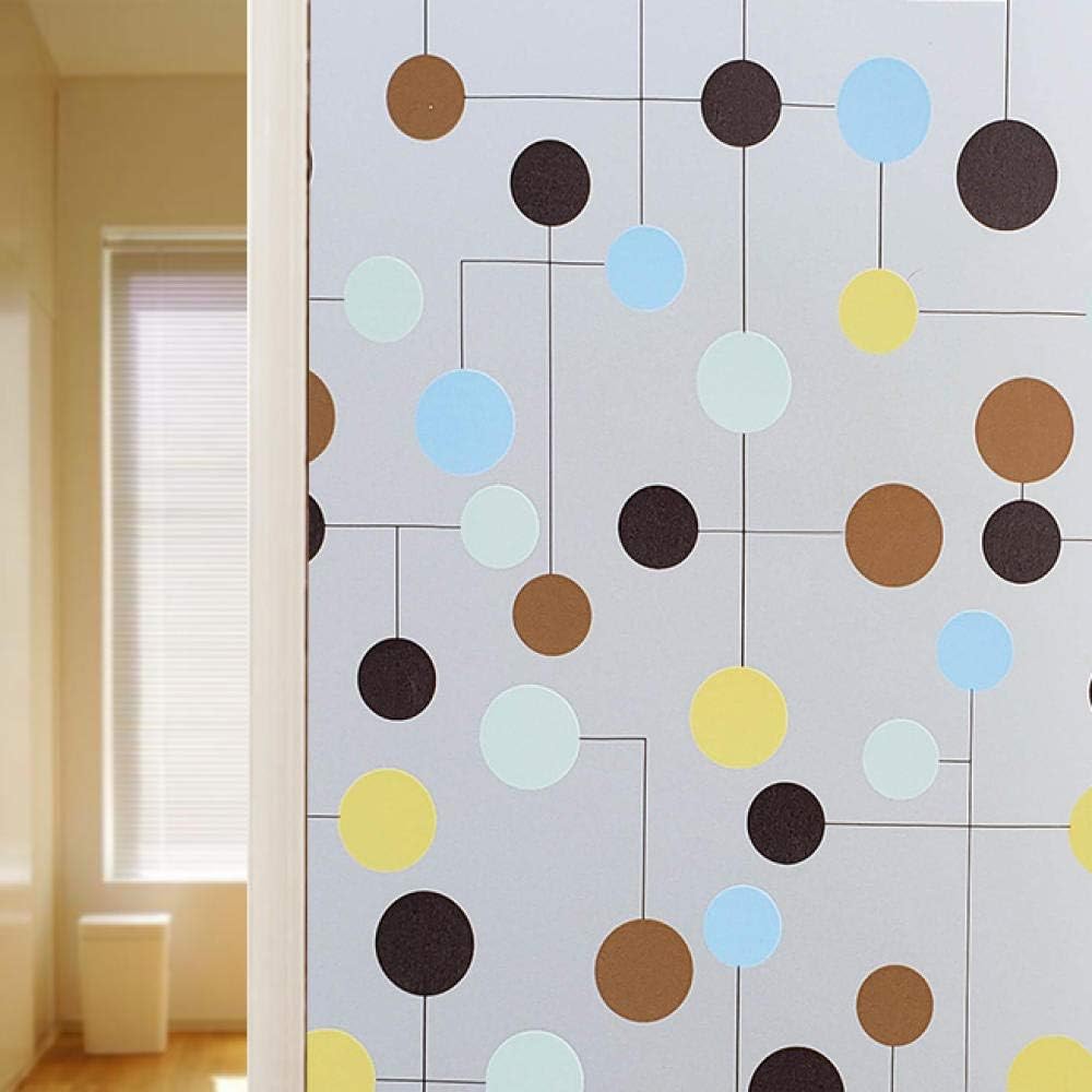 Folia okienna elektrostatyczna 3D – kolorowe kropki 30x200 cm, nowoczesny design do szafek kuchennych i sypialnianych