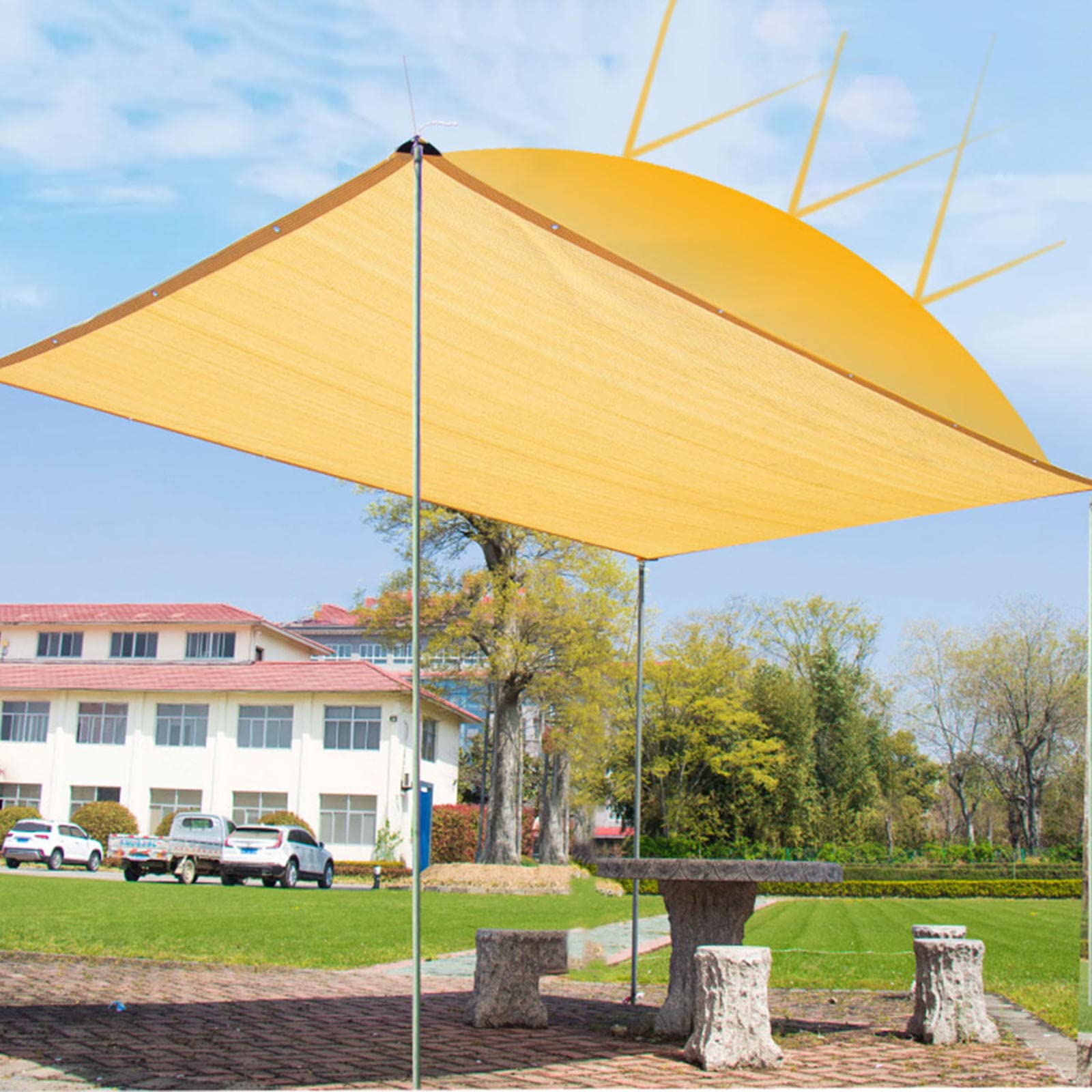 Voile d'ombrage, filet d'ombrage extérieur, tissu d'ombrage, auvent anti-UV à 95% pour piscine, patio, jardin, arrière-cour, 3 m x 3 m - 6