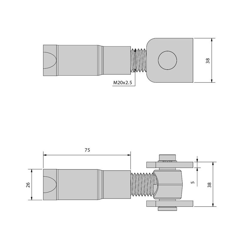 Gond à sceller avec chape à souder M20 - 100 kg - 2